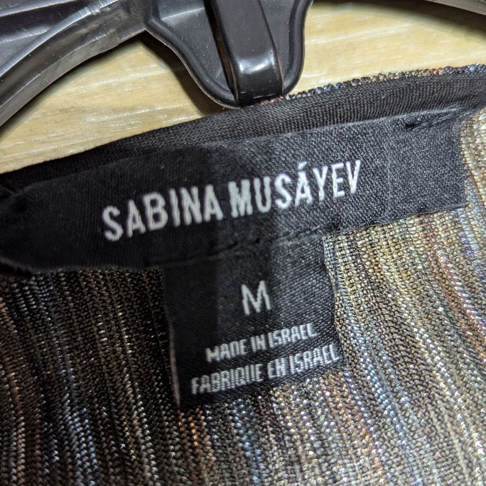 Sabina Musayev Silver Sequin Plunge Gown - Picture 5 of 7